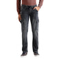 Black Mid Rise Tapered Jeans