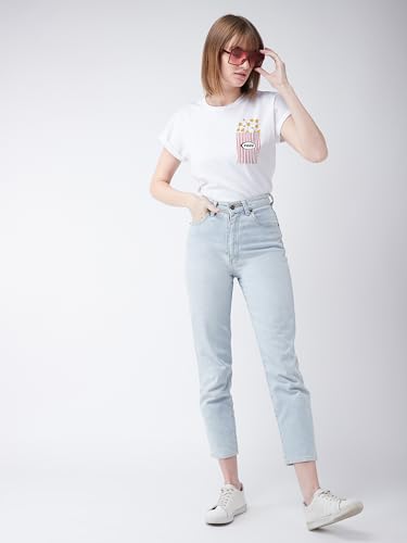 Miss Chase WomenS Cotton Round Neck Short Sleeves Graphic Print Basic T-Shirt