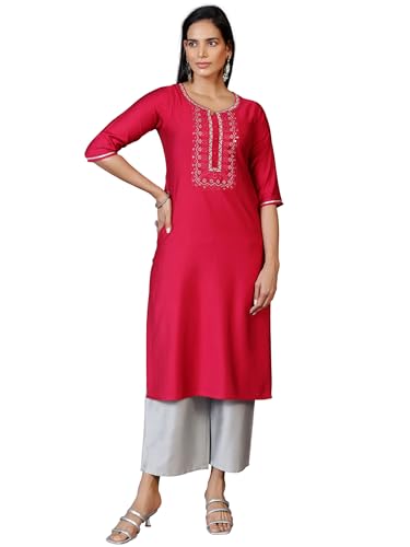 Libas Women's Silk Printed Straight Kurtas