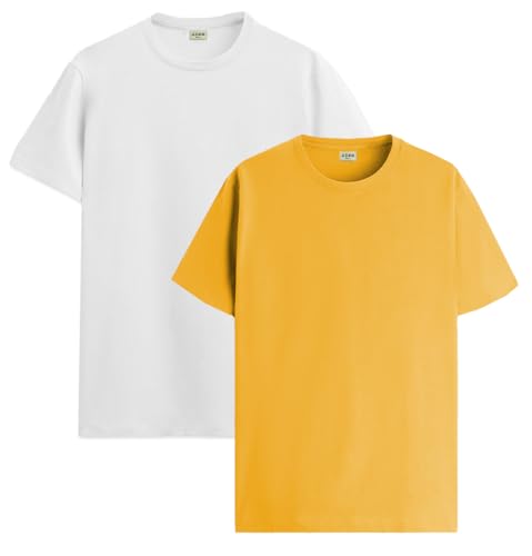 ADRO T Shirts Pack of 2 Mens Tshirts Cotton T Shirts for Men Tshirt T-Shirts Combo T Shirts Tshirts for Men Plain Solid Tshirts