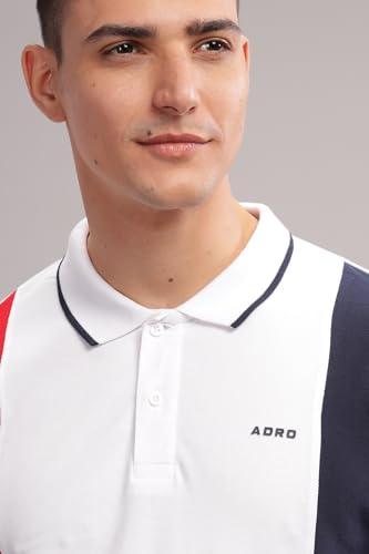 ADRO Regular Fit Polo Tshirt in 100% Cotton Multi Color Polo Also in Plus Size_PN24-L1-RDWHNB