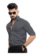 Tee Projekt Shirt For Men Cotton Plain Spread Collar Casual Shirt Parfect For Ormal Wear, Home Wear, Office Wear Grey