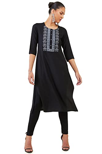 Soch Women's Viscose Embroidered Regular Kurta
