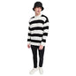 Bewakoof MenS Striped Black Mock Neck Full Sleeve Oversized Sweater