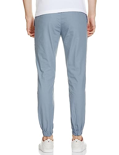 The Indian Garage Co Men Slim Fit Solid Mid-Rise Woven Joggers Blue