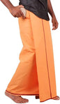 Prakasam Cotton Mens Pure Cotton Fine Quality Stitched Pocket Welcro Attachment Kavi Colour Dhoti For Mens