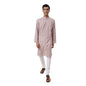 Fabindia MenS Cotton Printed Comfort Fit Kurta (1032008Natural- White-Maroon