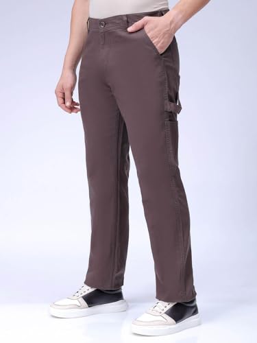 The Indian Garage Co Men Relaxed Straight fit Solid Mid-Rise Trousers