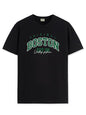 ADRO Mens Printed T Shirt - Premium Cotton Graphic Printed Tshirt - Black T-Shirt - RN24-BOST-BL-XL