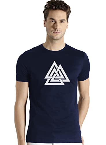 ADRO Triangle Mens Printed T-Shirt (RNR-M-TKT-NB_Navy)
