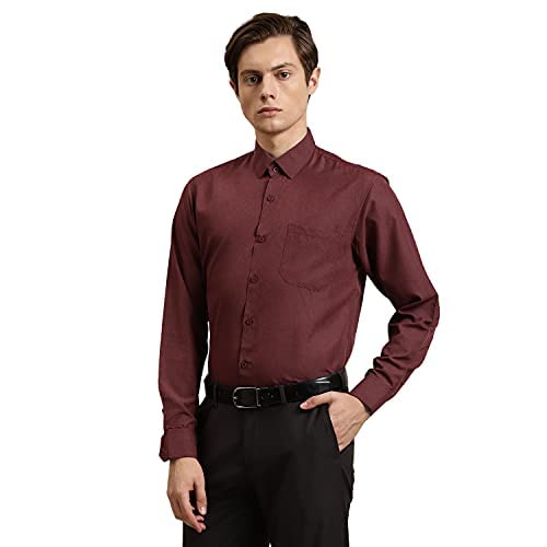 SOJANYA (Since 1958, Men's Cotton Maroon Classic Shirt, Size: 40