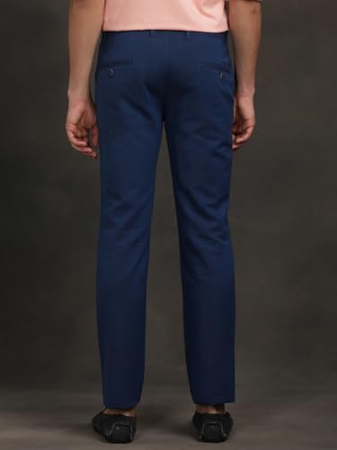 Turtle Men Pure Linen Ultra Slim Fit Solid Flat Front Casual Trouser || Pant || Mens Trouser Blue
