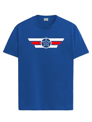 ADRO Men's Solid Regular Fit T-Shirt (RN24-CAP-RB_Royal Blue – India ...