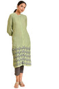 W for Woman Women's Viscose Slim Fit Kurta & Slim Pant