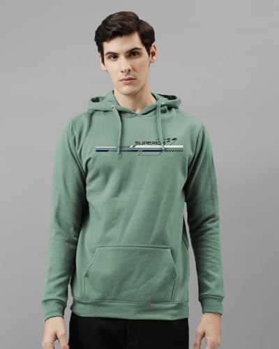 ADRO Men's Printed Hoodie | Cotton | Size 16.5 | Color Pista | Model H24-RAC-PT