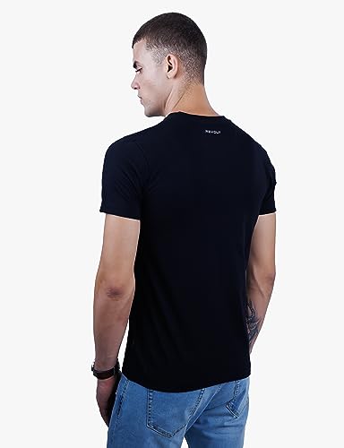 REVOLT Solid Slim Fit Men's Casual Round Neck 100% Cotton T-Shirt-Photographic Print