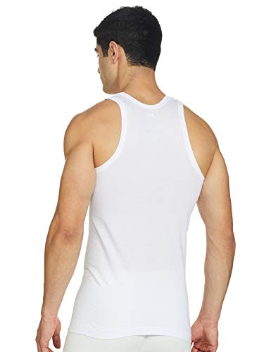 Rupa Frontline Sleeveless Vest For Men, 100% Cotton Material, Round Neck, Regular Fit, Pack Of 2 White