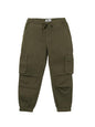 The Souled Store Solids: Olive Green Boys Drawstringed Cotton Cargo Joggers