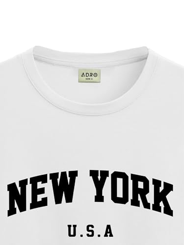 ADRO Men's Solid Regular Fit T-Shirt (RN24-NEW-WH_White