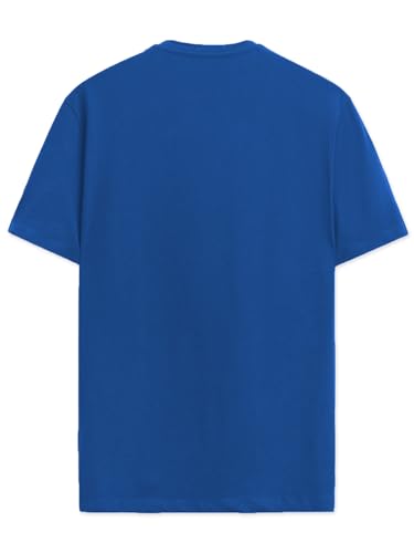 ADRO Men's Graphic Printed 100% Cotton T-Shirt - Regular Fit, Printed T-Shirts for Men (RN24-RAC-RB_Royal Blue)