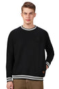 Dennis Lingo Men Solid Polycotton Regular Fit Full Sleeves Pullover Sweatshirts Black