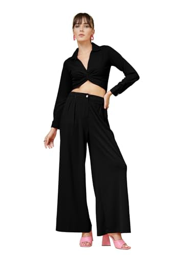 Oomph! WomenS Stretchable Lycra Top And Trouser Pant Set |Two Piece Co-Ord Set | Wester Wear Regular Fit | Stylish Multipurpose