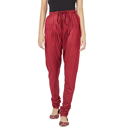 Fabindia Women Tussar Elasticated Churidar Viscose_L Red