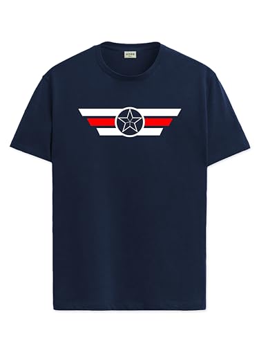 ADRO Tshirt for Men | Printed T Shirt for Men | 100% Cotton T-Shirt |Printed T Shirt | T-Shirts | RN24-CAP-NB-M Navy Blue