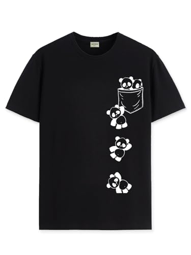 ADRO Tshirt for Men | Printed T Shirt for Men | 100% Cotton T-Shirt |Printed T Shirt | T-Shirts | RN24-POC-BL-XL Black