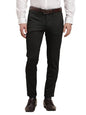 Turtle Men Cotton Stretch Black Solid Ultra Slim Fit Formal Trouser