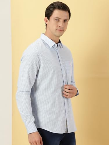 Thomas Scott Mens Solid Slim Fit Casual Shirt with Spread Collar and Long Sleeve SkyBlue