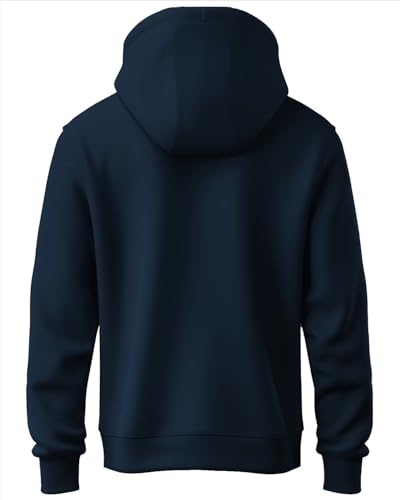 ADRO Men's Printed Hoodie - Navy Blue, Size 30, Model H24-PLN-NB, Comfortable Cotton Blend
