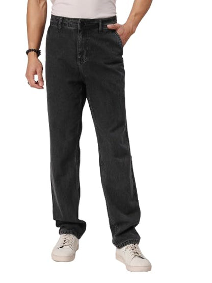 Style Quotient Men Black Relaxed Fit High Rise Cotton Jeans