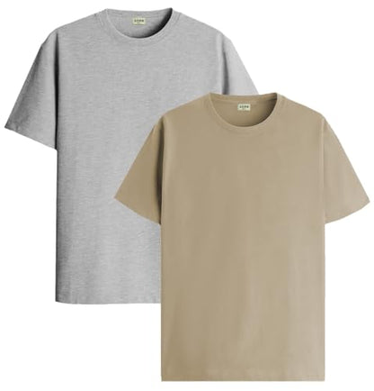 ADRO T Shirts Pack of 2 Mens Tshirts Cotton T Shirts for Men Tshirt T-Shirts Combo T Shirts Tshirts for Men Plain Solid Tshirts