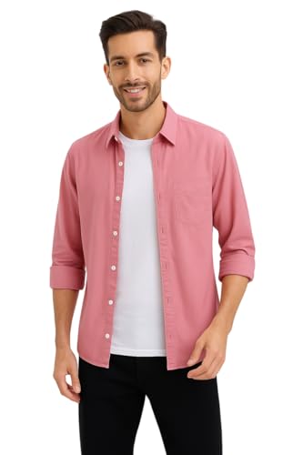 Style Quotient Mens Pink Regular Casual Shirt