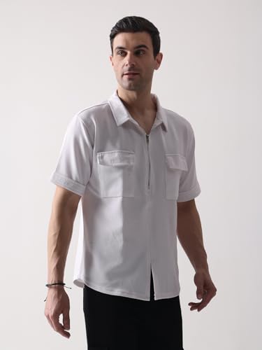 Greciilooks Regular Fit Plain Casual For Men Stylish Latest | Half Sleeve T Shirt (Gl-Mt-1155_White