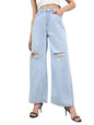 Style Quotient Women Light Blue Wide Leg High Rise Jeans