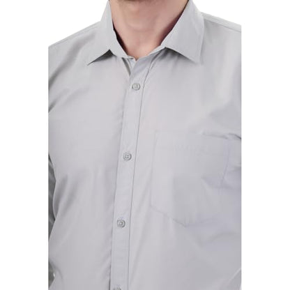 Xjarvis Austin MenS Cotton Blend Shirt |Slim Fit Formal Shirt With Pocket |Plain | Long Sleeve Spread Collar | Casual Wear Regu