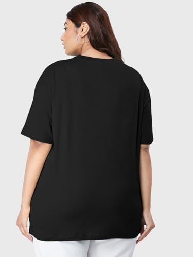 Bewakoof Official Cartoon Network Merchandise Womens Graphic Print Oversized Fit Half Sleeve Round Neck Cotton Plus Size T-Shir