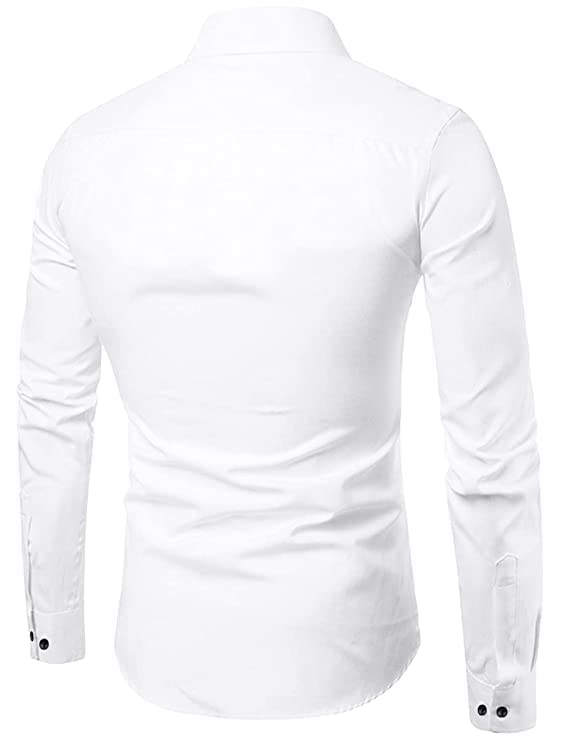 Bellstone MenS Solid Regular Fit Shirt (B-8200_White