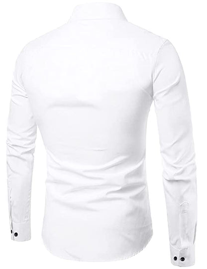 Bellstone MenS Solid Regular Fit Shirt (B-8200_White