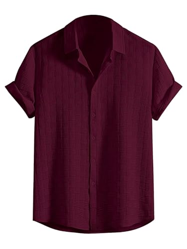 Leriya Fashion Mens Solid Regular Fit Shirt (LF-MS-6246_Maroon