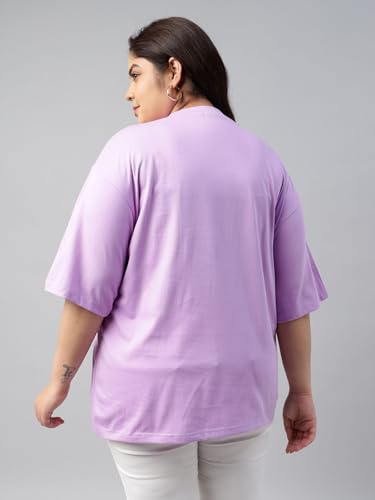 Juneberry 100% Pure Cotton Oversized Baggy Fit Drop Shoulder Solid Core Plus Size T-Shirt Combo For Women (Pack Of 2) (Po2_Jb_Ps