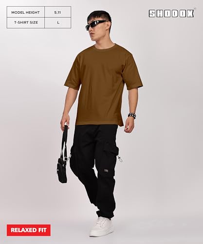 Shodox100% Cotton Relaxed Fit Solid T-Shirt For MenS (Pack Of 1)
