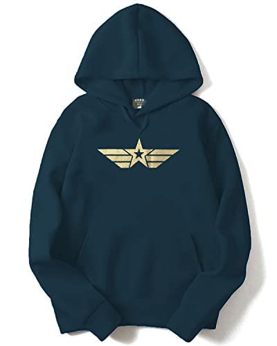 ADRO Men's Cotton Neck Hooded Sweatshirt (H20-GL-GAP-SB_Teal_XL)