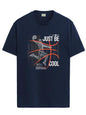 ADRO Men's Graphic Printed 100% Cotton T-Shirt - Regular Fit, Printed T-Shirts for Men (RN24-BCL-NB_Navy_XL)