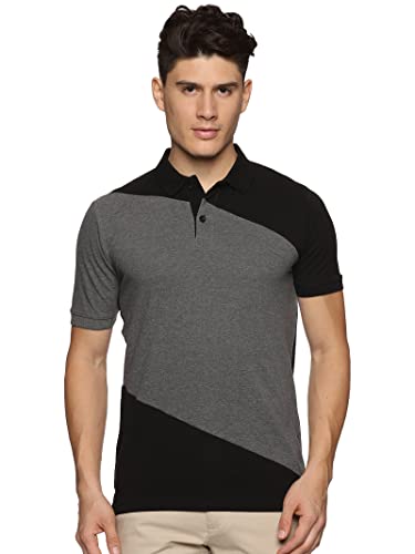 ADRO Premium Cotton Multicolor Polo T-Shirt for Men (PN23-S2-BLDG_Black_XL)