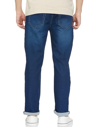 INKD Mens Contrast Stitch Stretchable Regular Fit Jeans