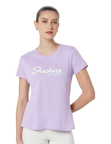 Skechers Women Flower Doodle Branding T-Shirt