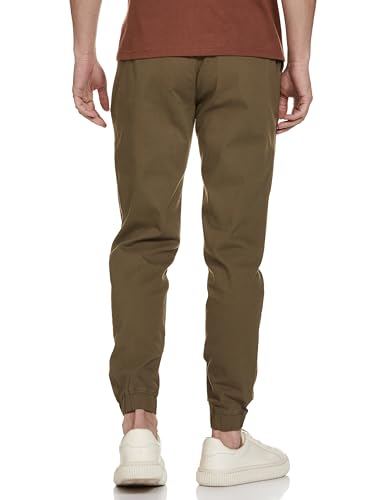 FYLTR Mens Taper Fit Stretch Cotton Joggers with Elasticated Waistband & Drawstrings